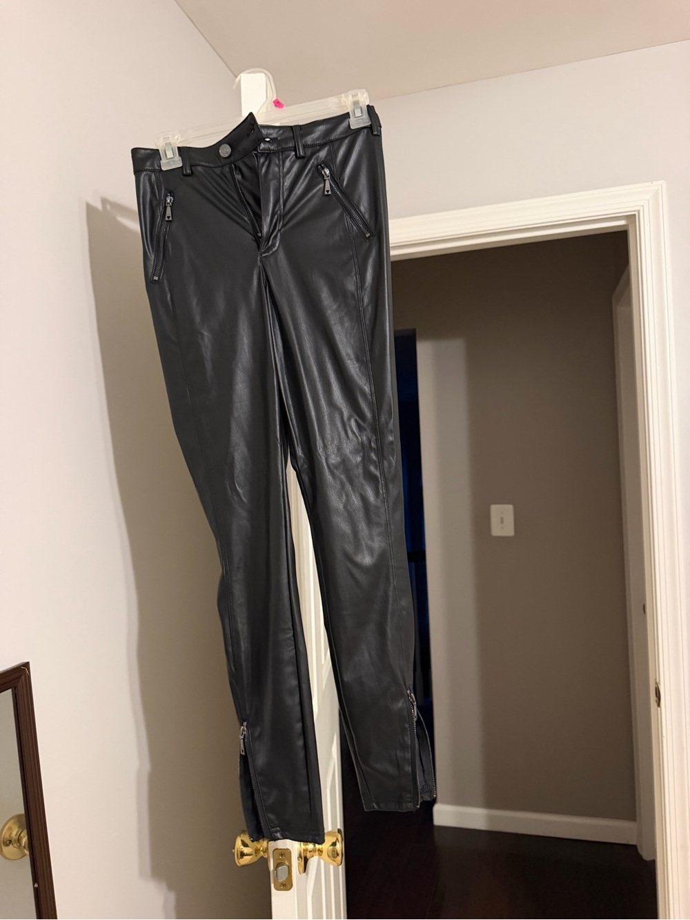 Black Faux Leather Pants